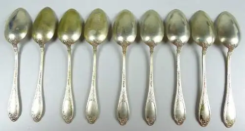 9 Mokkalöffel 800er Silber Jugendstil   (da5129)