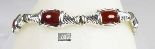 Armband aus 835er Silber mit braunem Achat          (da4828)