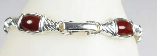 Armband aus 835er Silber mit braunem Achat          (da4828)