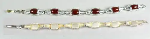 Armband aus 835er Silber mit braunem Achat          (da4828)