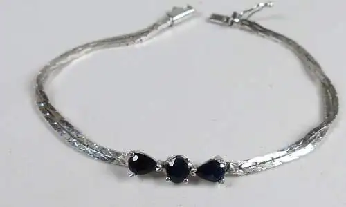 Armband aus 835er Silber mit Onyx          (da5005)