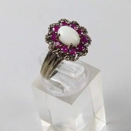 Ring aus 925er Silber mit Opal und Amethyste, Gr. 60/Ø 19,1 mm  (da5135)