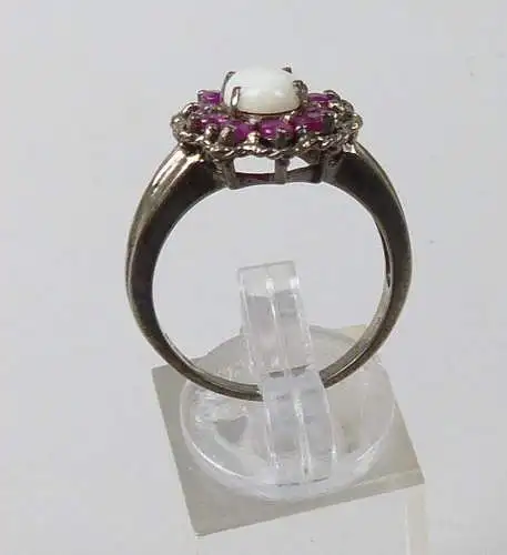 Ring aus 925er Silber mit Opal und Amethyste, Gr. 60/Ø 19,1 mm  (da5135)