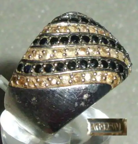 Ring 925er Silber mit Saphiren und Zirkonia, Gr. 63  Ø 20,1 mm (da2869)