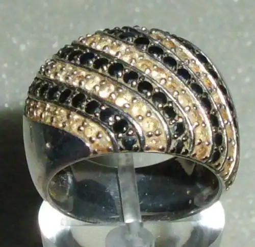 Ring 925er Silber mit Saphiren und Zirkonia, Gr. 63  Ø 20,1 mm (da2869)