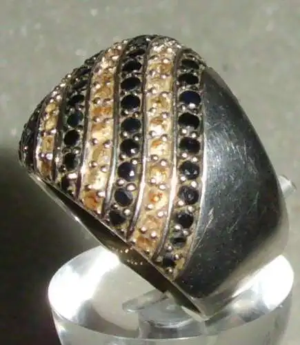 Ring 925er Silber mit Saphiren und Zirkonia, Gr. 63  Ø 20,1 mm (da2869)