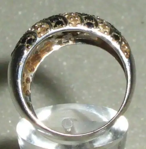 Ring 925er Silber mit Saphiren und Zirkonia, Gr. 63  Ø 20,1 mm (da2869)