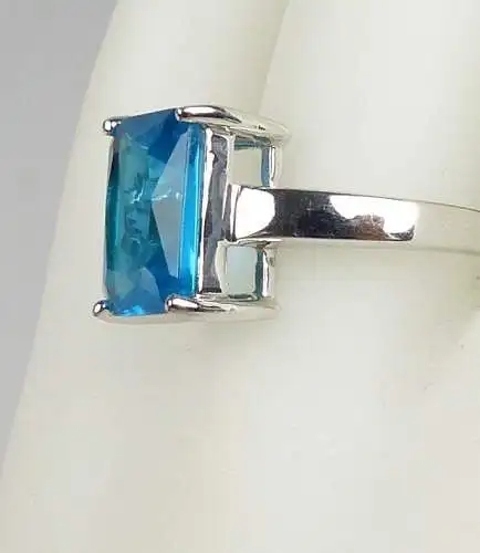Ring aus 925 Silber mit Blautopas, Gr. 54/Ø 17,2 mm  (da4898)