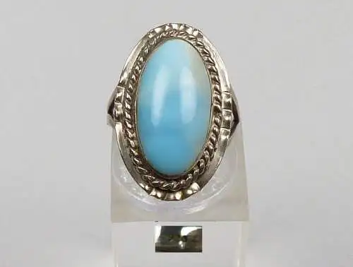 Ring aus 925 Silber mit blauem Opal, Gr. 51/Ø 16,2 mm  (da4839)