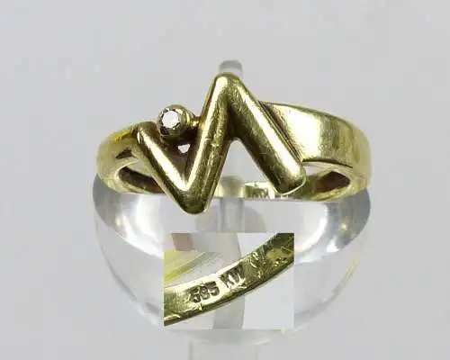 Ring aus 585 Gold mit Diamant 0,015 ct., Gr. 56, Ø 17,8 mm   (da4826)