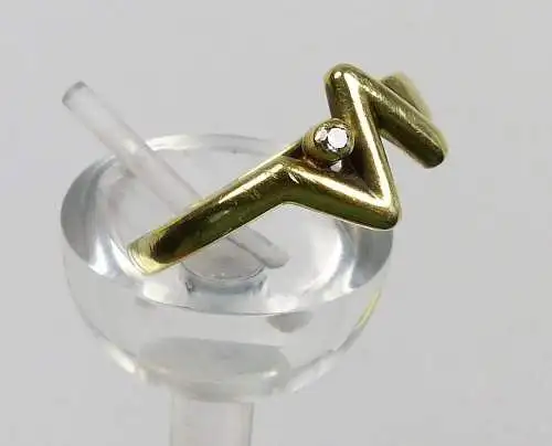 Ring aus 585 Gold mit Diamant 0,015 ct., Gr. 56, Ø 17,8 mm   (da4826)