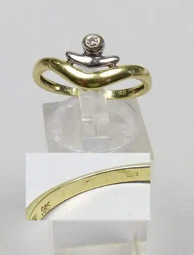 Ring aus 585er Gold mit Diamant 0,03 ct., Gr. 59/Ø 18,8 mm