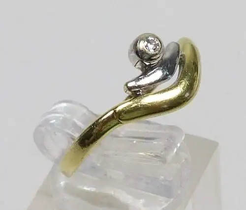 Ring aus 585er Gold mit Diamant 0,03 ct., Gr. 59/Ø 18,8 mm
