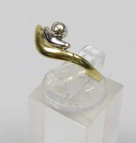 Ring aus 585er Gold mit Diamant 0,03 ct., Gr. 59/Ø 18,8 mm