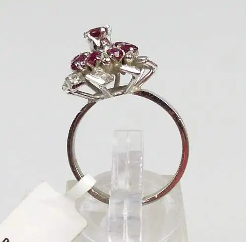 Ring aus 925er Silber mit Granate und Zirkonia, Gr. 52/Ø 16,6 mm  (da4539)