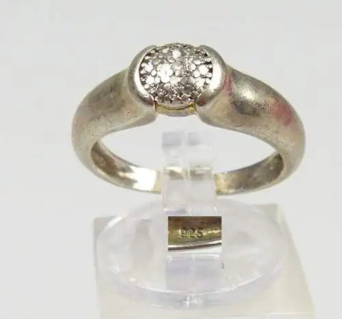 Ring aus 925 Silber mit winzigen Diamanten, Gr. 53/Ø 16,9 mm  (da4593)