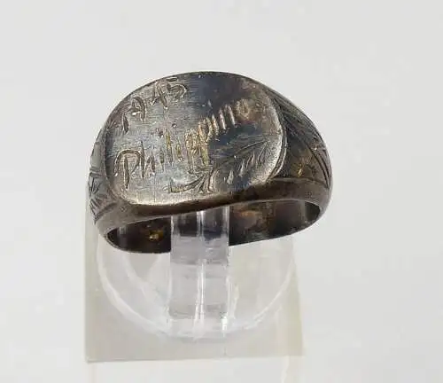 alter Militär-Ring evtl. US bez. Philippines 1945, Gr. 53/Ø 16,9 mm  (da4520)