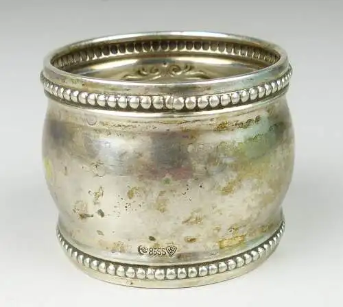 Gründerzeit-Sertviettenring aus 835er Silber mit Monogramm (da4514)