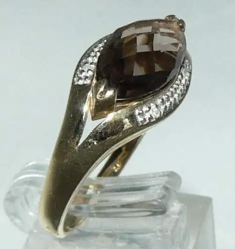 Ring aus 585er Gold mit Rauchquarz, Gr. 60/Ø 19,1 mm  (da4463)