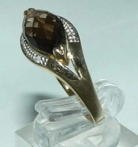 Ring aus 585er Gold mit Rauchquarz, Gr. 60/Ø 19,1 mm  (da4463)