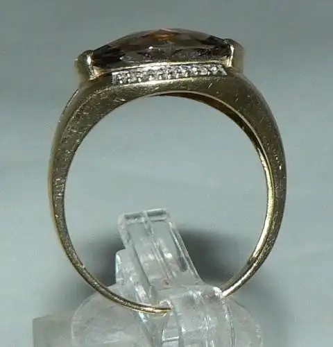 Ring aus 585er Gold mit Rauchquarz, Gr. 60/Ø 19,1 mm  (da4463)