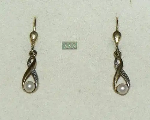 Ohrringe/Hänger aus 333er Gold mit Perle   (da4408)