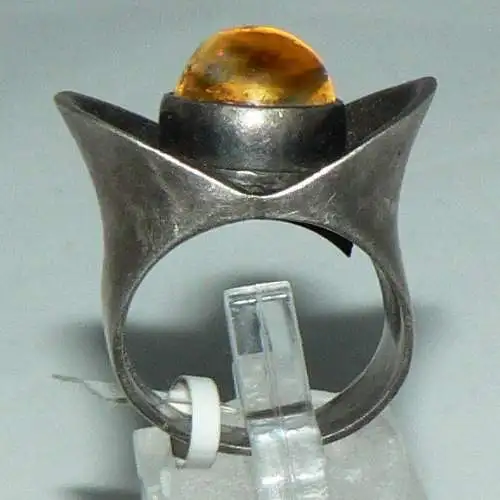 Ring aus Silber mit Bernstein/Amber, Gr. 55/Ø 17,5 mm  (da4378)