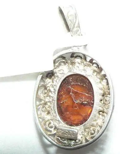 Anhänger 800 Silber mit Bernstein/Amber / 2,11 Gramm aus Auflösung  (da4357)