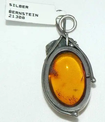 Anhänger Silber mit Bernstein/Amber / 4,48 Gr. aus Auflösung  (da4347)