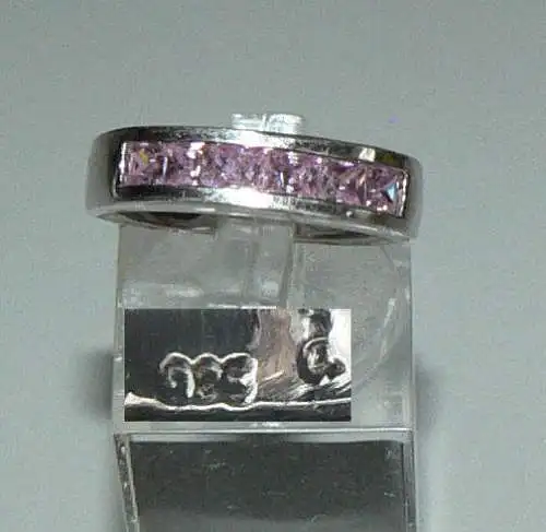 Ring aus 925er Silber mit Rosenquarz, Gr. 56/Ø 17,8 mm  (da4286)