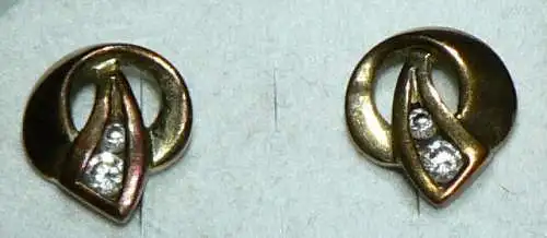 Ohrringe/Stecker aus 333er Gold mit weißen Steinen  (da4266)
