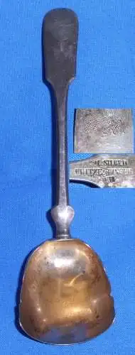 Ausgefallene Biedermeier Zucker-Schauffel 12 Lot 750er Silber (da4112)