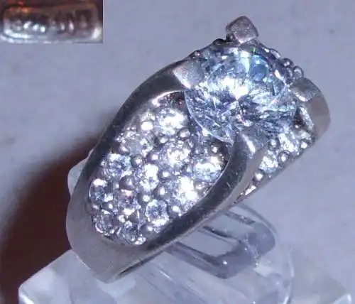 Ring aus 925er Silber mit Bergkristall, Gr. 53 Ø 16,9 mm (da3840)