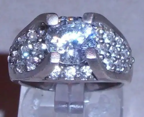 Ring aus 925er Silber mit Bergkristall, Gr. 53 Ø 16,9 mm (da3840)