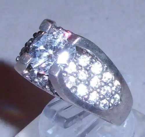 Ring aus 925er Silber mit Bergkristall, Gr. 53 Ø 16,9 mm (da3840)