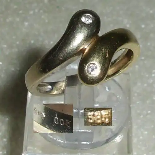 Ring aus 585er Gold mit Diamamten 0,05 ct., Gr. 55 Ø 17,5 mm (da3786)