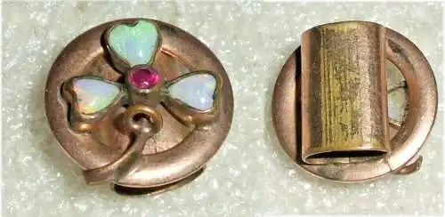 Toller alter Schieber für Damen-Uhrenkette mit drei Opalen (da3661)