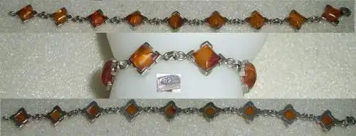 Armband aus 925 Silber mit Bernsteine/Amber  (da3620)