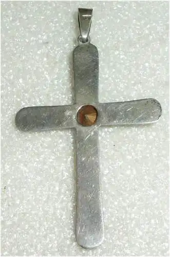 Anhänger Kreuz aus 835er Silber mit weißem Stein  (da3364)