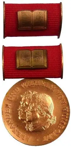 DDR Humboldt Medaille in Bronze von 1. Variante 1975-1990 verliehen (AH270a)