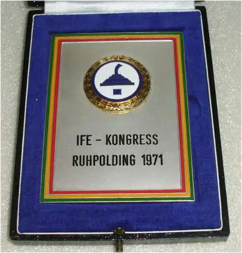 Medaille  IFE - Kongress Ruhpolding 1971 in OVP (da3130)