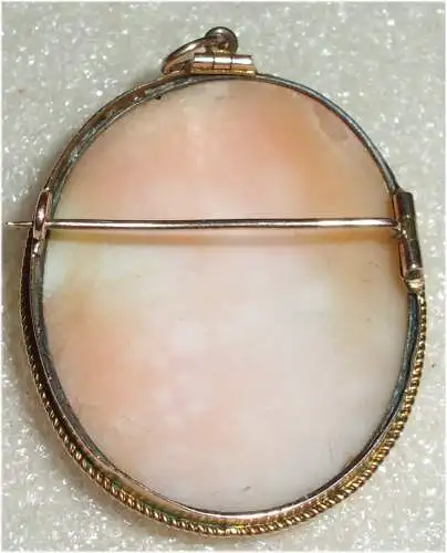 Tolle alte Brosche/Anhänger Gemme mit Fassung aus 333er Gold (da3104)