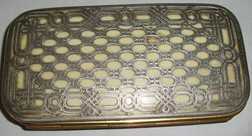 original altes Etui aus 800er Silber mit Bein - französisch (da2971)