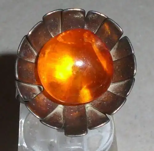 Ring 925er Silber mit Bernstein/Amber, Gr. 55 (17,5 mm Ø), (da2851)