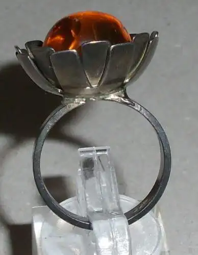 Ring 925er Silber mit Bernstein/Amber, Gr. 55 (17,5 mm Ø), (da2851)