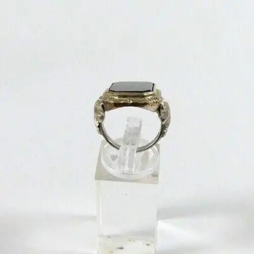 Toller Ring aus 800 Silber mit Onyx  in OVP Rudolf Reimer Sebnitz Sachsen