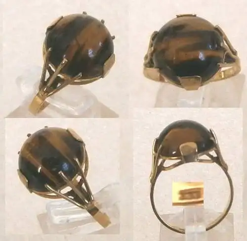 Exklusiver alter Ring Gr. 59  aus 333 Gold mit Tigerauge