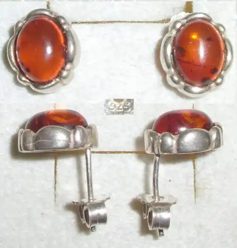 Ohrringe aus 925 Silber mit Bernsteinen/Amber