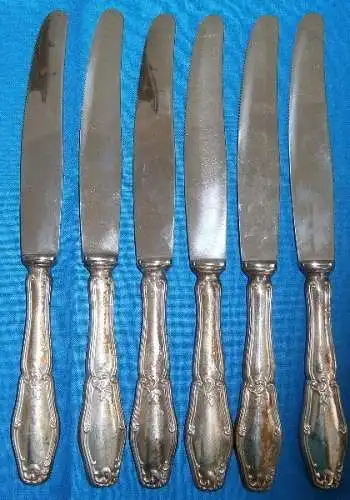 6 schöne Messer 800 Silber
