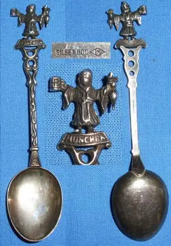 alter Sammler-Andenken-Löffel München  800 Silber  (c8544)